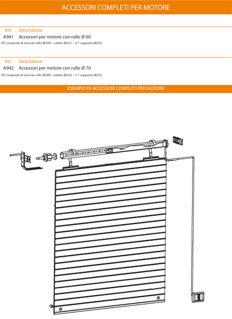 Accessori completi per motore