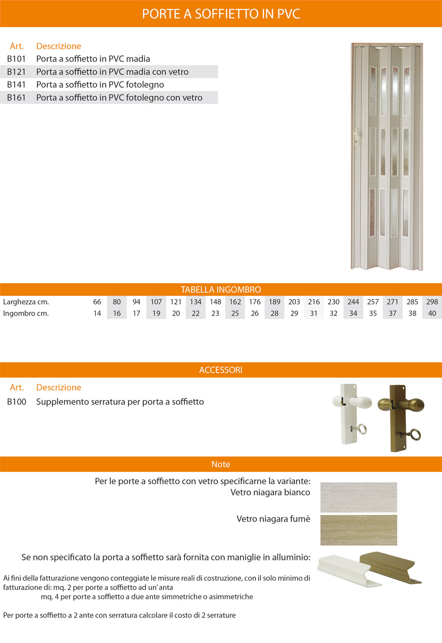 Porte a soffietto in PVC