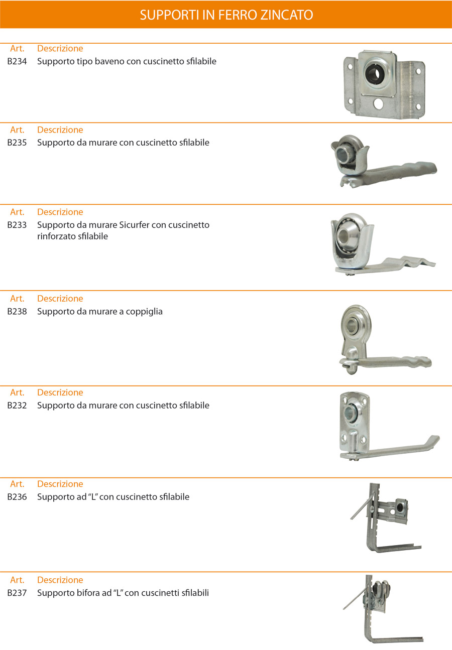 Supporti in ferro zincato